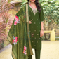 Amazing Green Color Heavy Embroidery Work Salwar Suits With Dupatta For Women