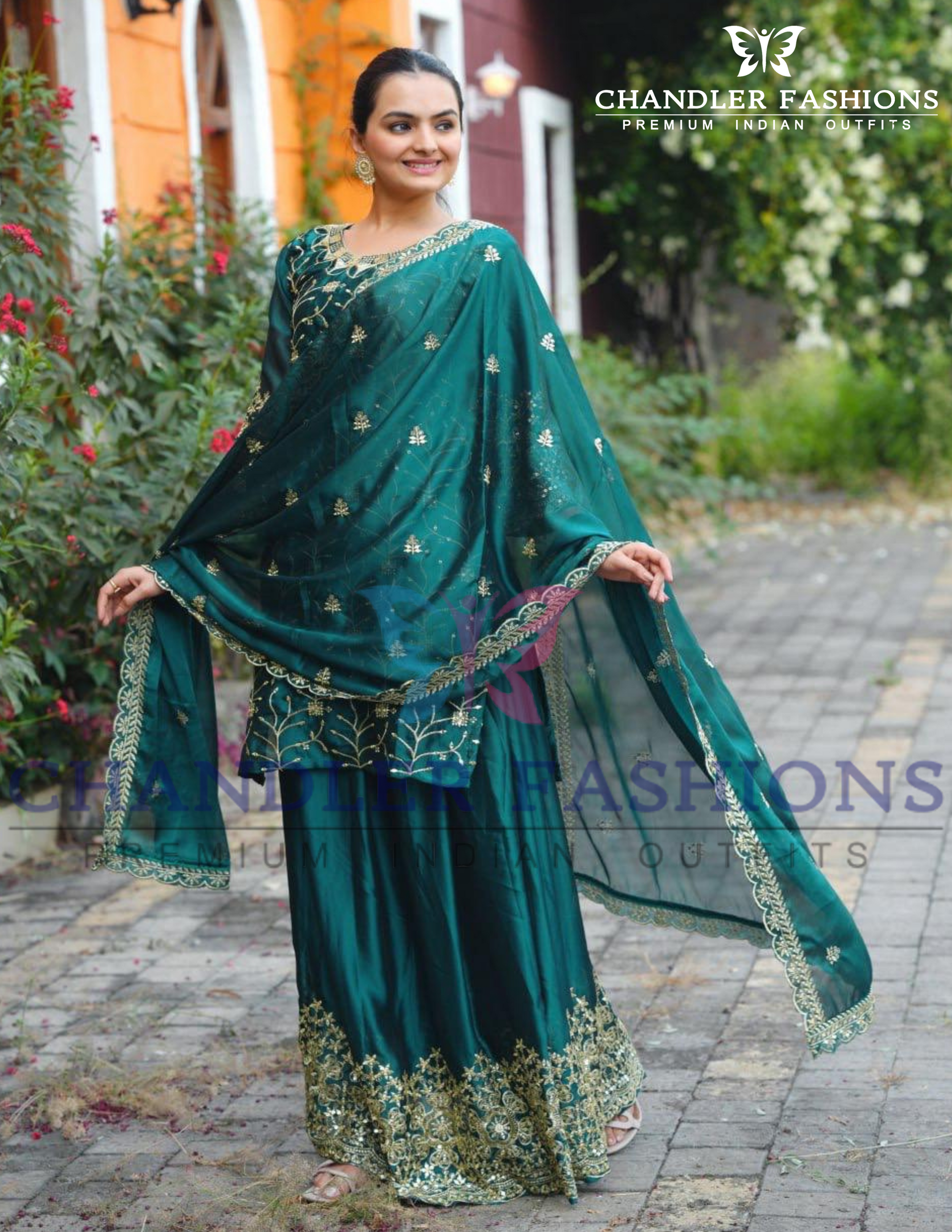 Rangoli Heavy Embroidery And Sequins Work Palazzo Suits In Chandler