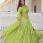  Pure Dyable Viscose Jacquard Embroidered Lehenga In USA