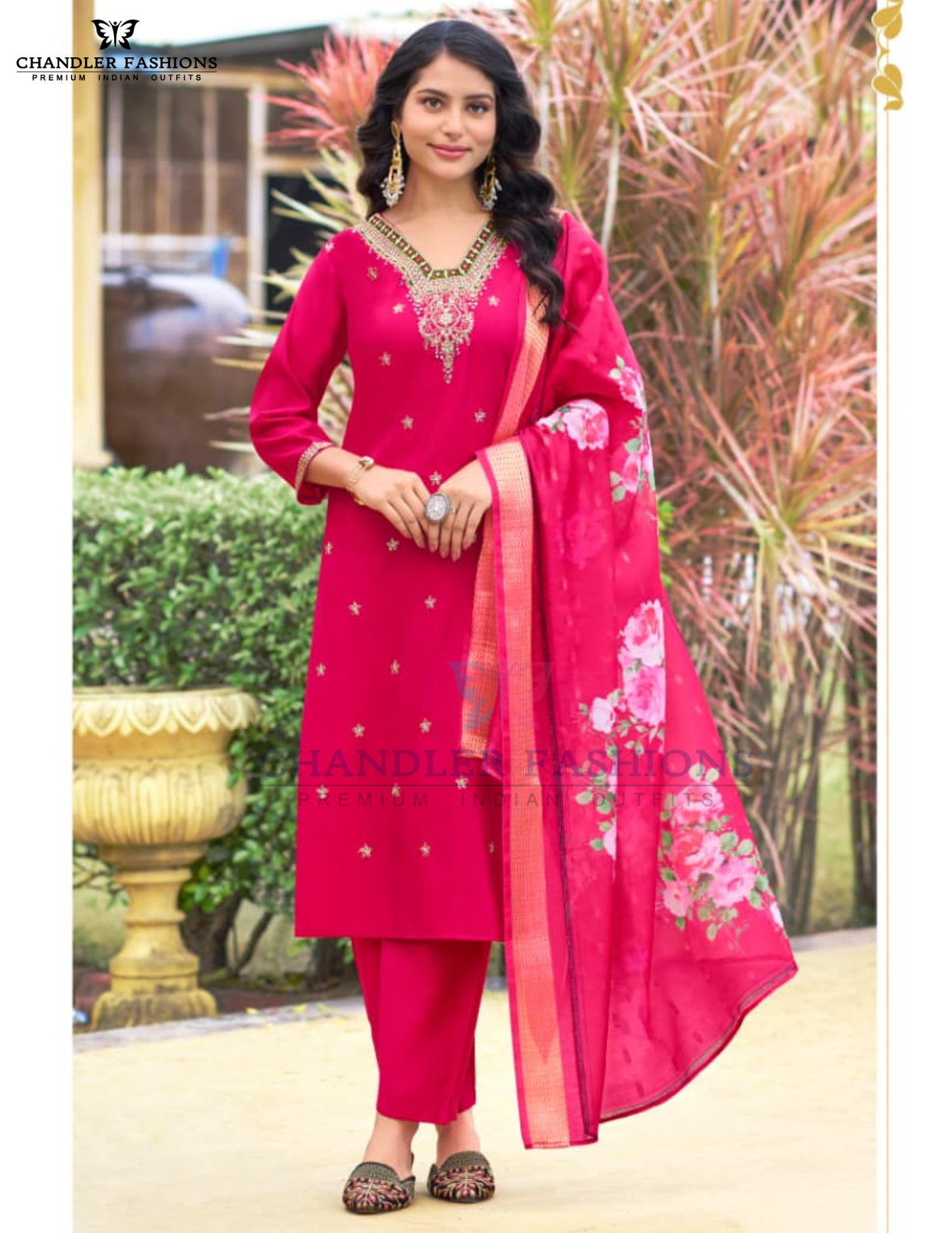 Amazing Pink Color Heavy Embroidery Work Salwar Suits With Dupatta For Women