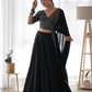 Stunning Black Color Designer Faux Georgette Lehenga Choli With Fancy Border Dupatta