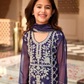 Purple Color Organza With Embroidery Work Kurti Suits Near Me