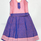 Attractive Peach Color Soft Silk Langa Set With Zari Work For Kids