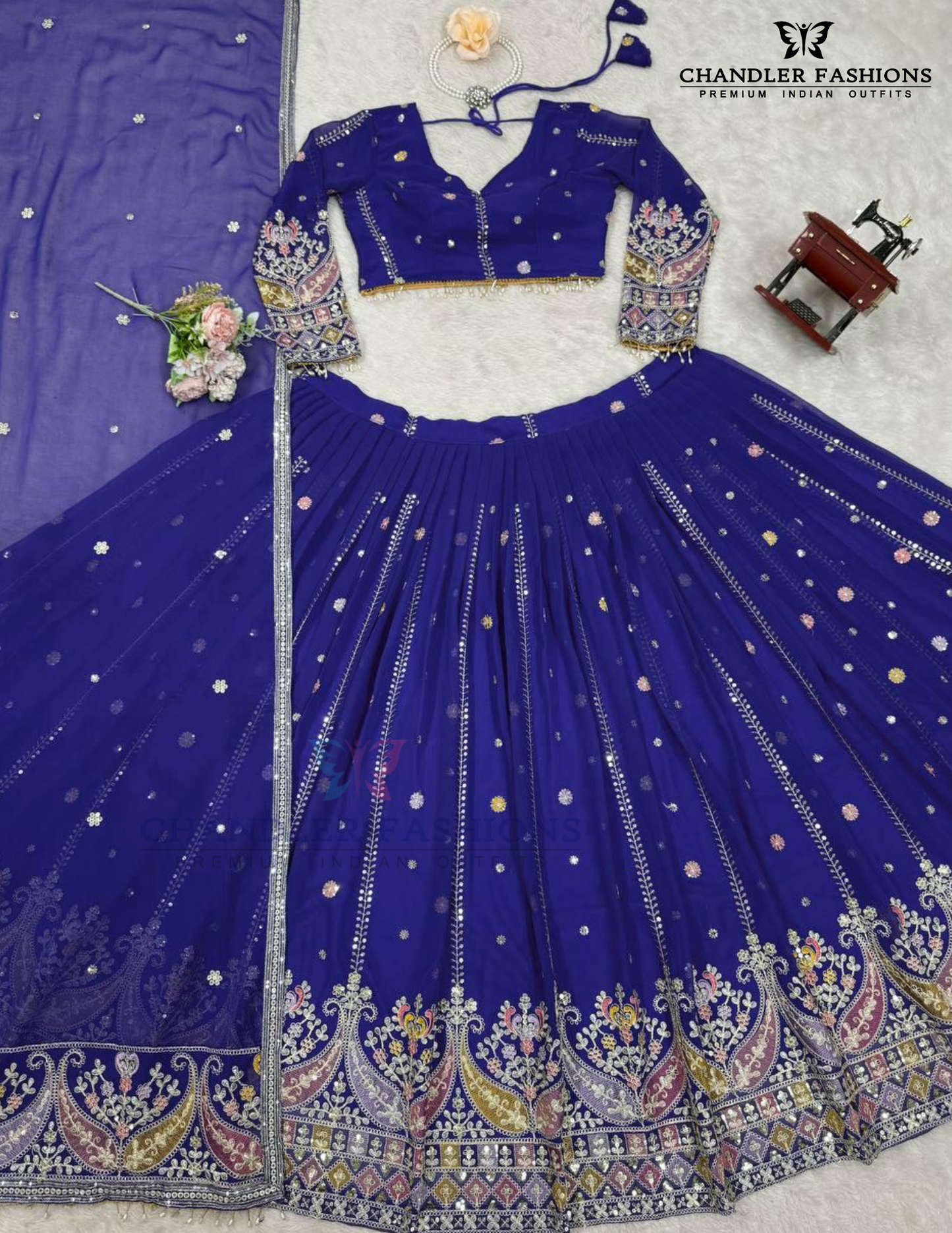 Attractive Blue Color Lehenga Choli In USA