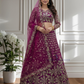 Fabulous Magenta Color Sequins With Zari Embroidery Work Lehenga Choli For Women
