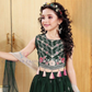 Dark Green Color Embroidery Choli Set With Dupatta Near Me