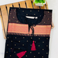 Stunning Black Color Cotton Kurti With Robe Dazzles Work In Chandler