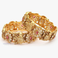 White And Red Color Stones Gold Plated Bangles In Gilbert