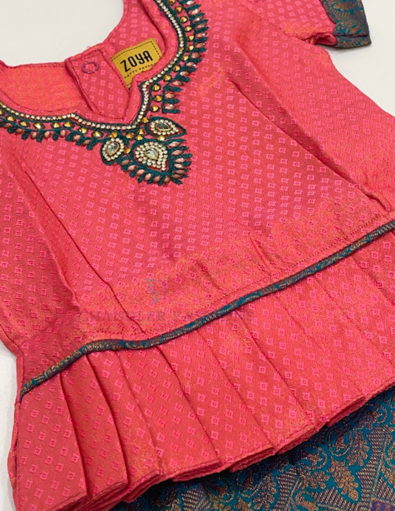 Peach Color Art Silk Langa Set In Arizona
