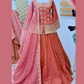 Peach Color Shimmer Silk With Embroidery And Sequins Work Lehenga In Surprise