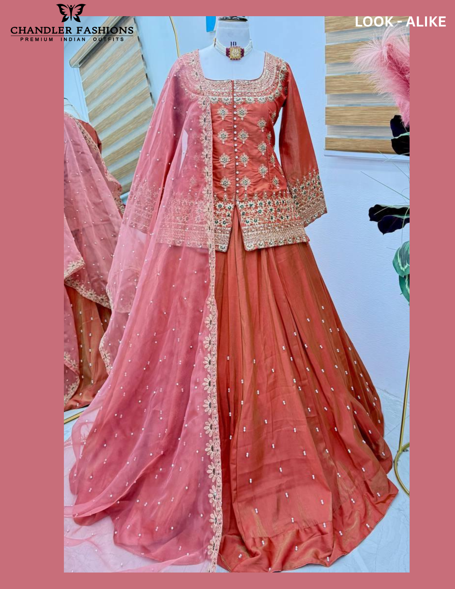 Peach Color Shimmer Silk With Embroidery And Sequins Work Lehenga In Surprise