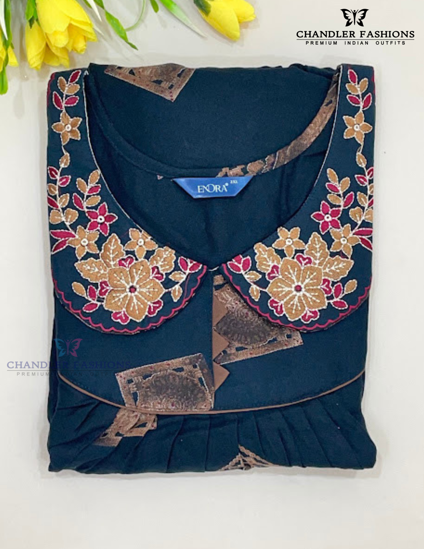 Green Color Rayon With Embroidery And Printed Work Nighty Near Me