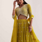 Mustard Yellow Color Georgette Lehenga Choli With Embroidery Work In Yuma