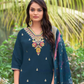 Wonderful Teal Blue Color Heavy Embroidery Work Salwar Suits With Dupatta For Women Near Me