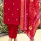 Maroon Color Heavy Embroidery Work Salwar Suits With Dupatta In USA