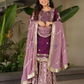 Charming purple Color Georgette With Embroidered Sequins Work Sharara Suits For Women Near Me