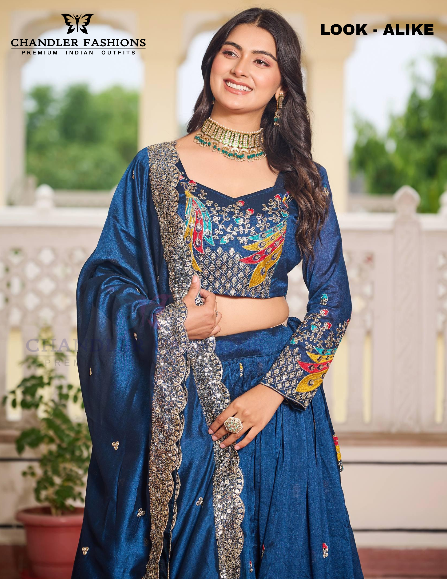 Blue Color Lehenga Choli With Dupatta In Yuma