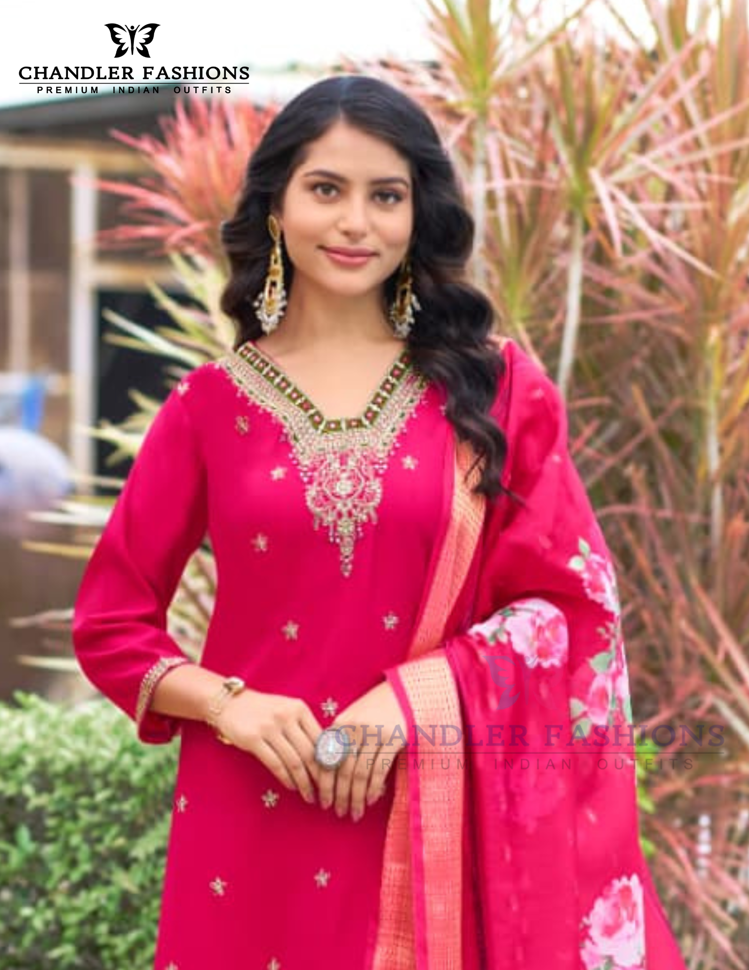 Amazing Pink Color Heavy Embroidery Work Salwar Suits With Dupatta For Women Near Me