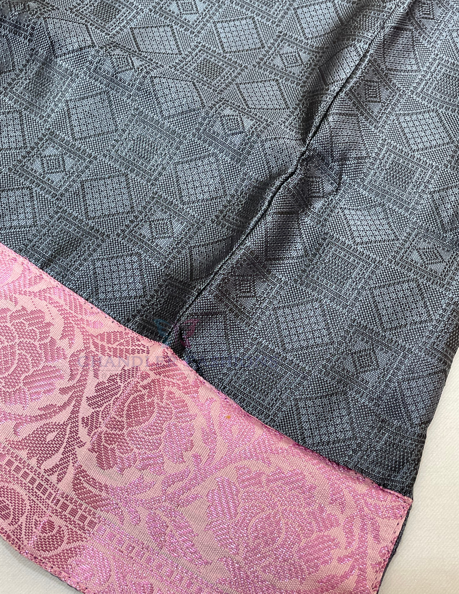 Gray And Pink Colored Self Design Silk Langa Sets In Suncity