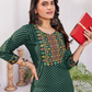 Pretty Dark Green Colored Dot Design Rayon Kurti Near Me