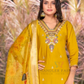 Amazing Mustard Yellow Color Heavy Embroidery Work Salwar Suits With Dupatta Near Me