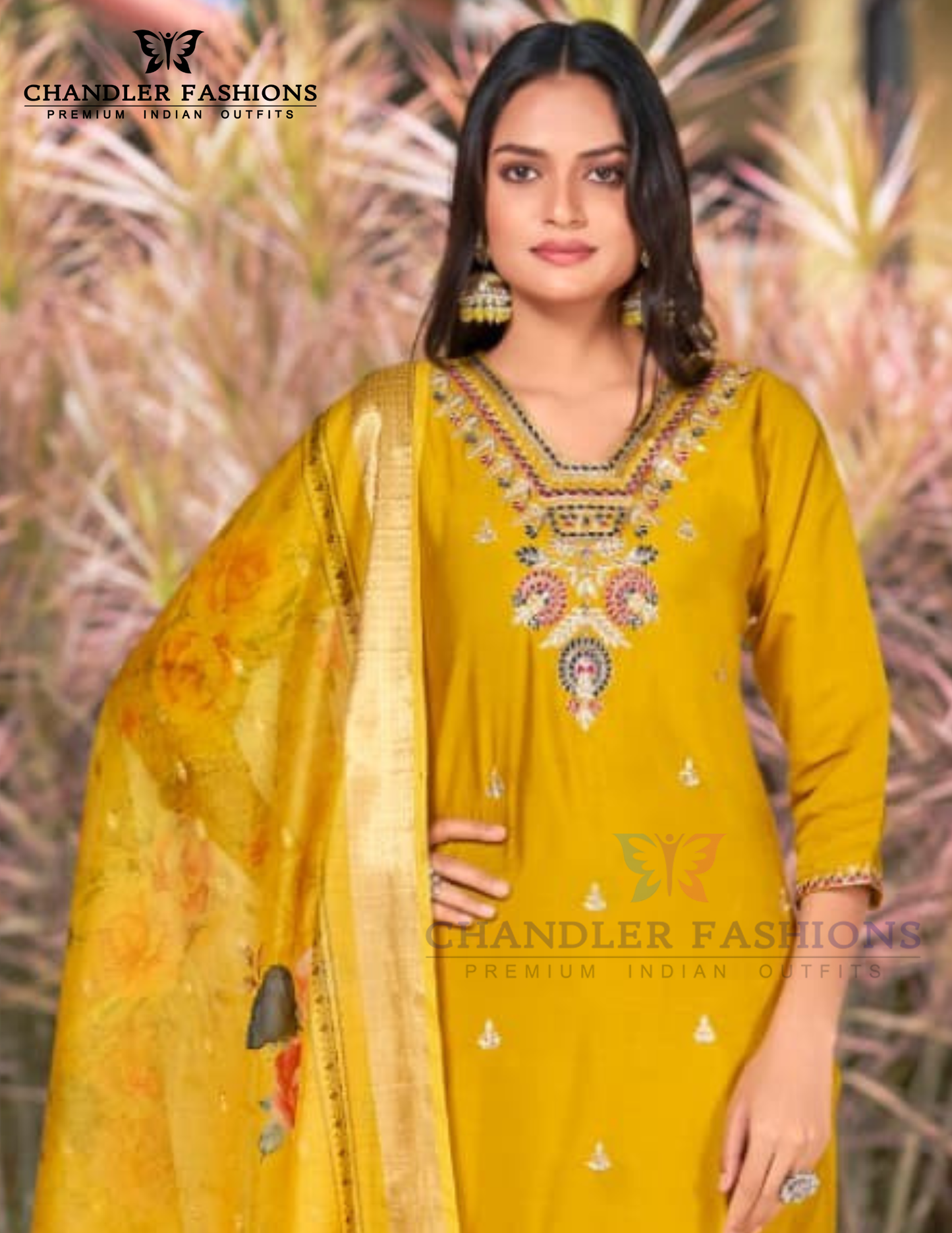 Amazing Mustard Yellow Color Heavy Embroidery Work Salwar Suits With Dupatta Near Me