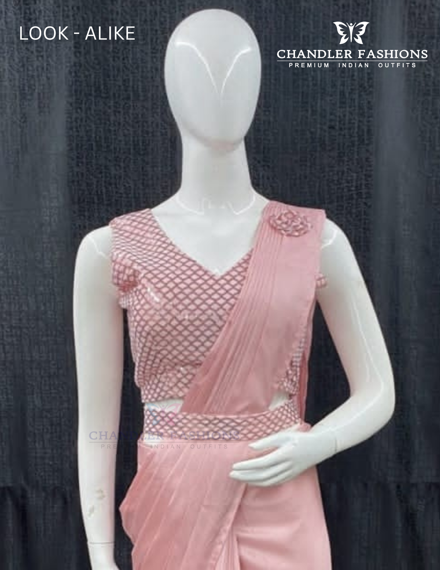 Elegant Pink Color Ready To Wear One Minute Designer Saree For Women Near Me