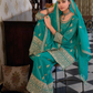 Teal Green Color Shimmer Silk With Embroidery Work Palazzo Suits In USA