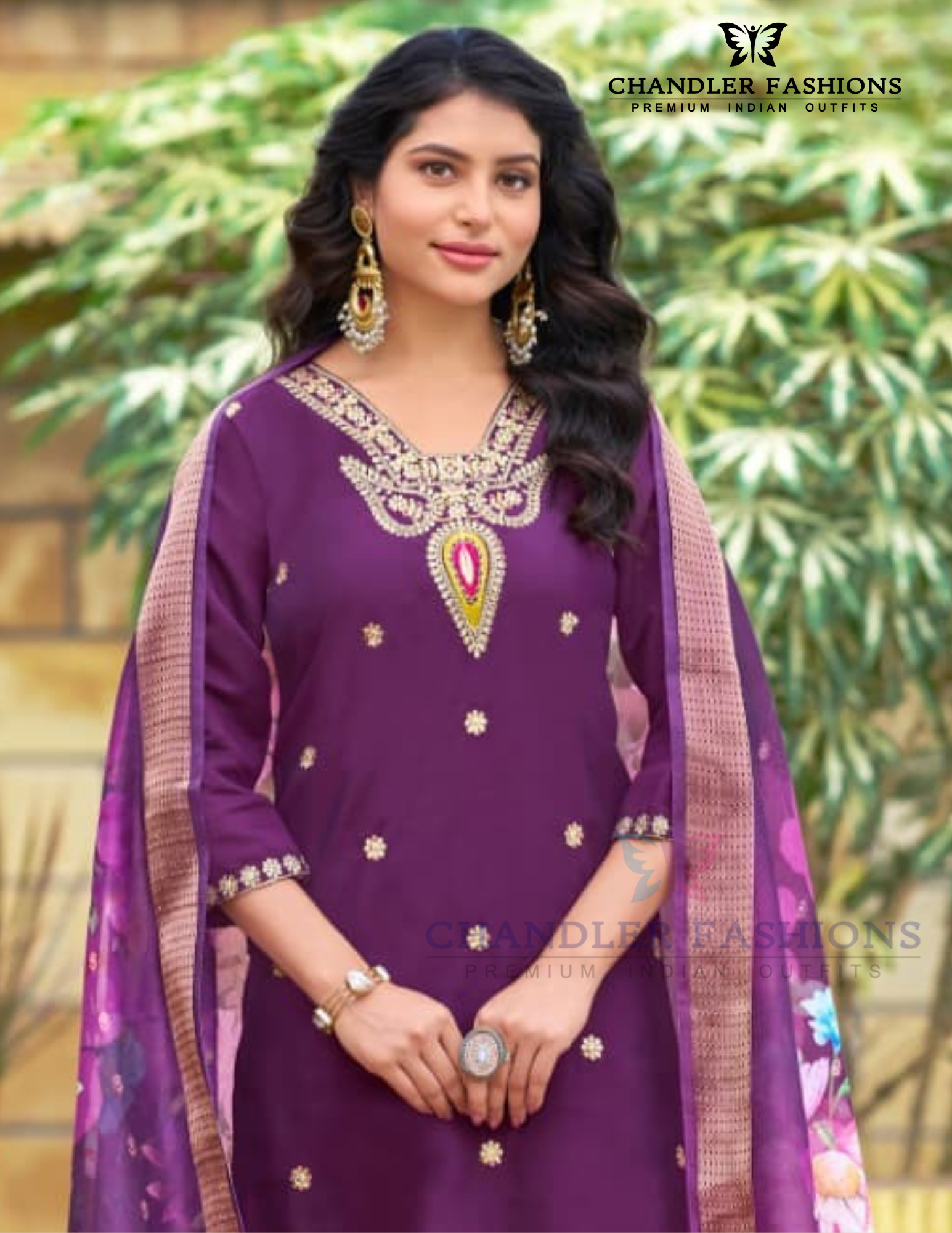 Charming Purple Color Heavy Embroidery Work Salwar Suits With Dupatta For Women Near Me