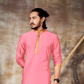 Stunning Pink Color Fancy Slub Silk Kurta With Pajama Set Near Me