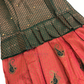 Red And Green Color Silk Langa set With Stone Work In Surprise