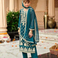 Charming Teal Green Color Organza With Embroidery Work Kurti Suits For Girls
