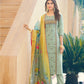 Alluring Pista Green Designer Salwar Suits And Fancy Dupatta With Thread Work