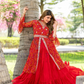 Beautiful Red Color Pure Chinon With Embroidery Thread Work Lehenga Choli For Women