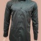 Pleasing Dark Green Color Full Sleeve Shining Silk Shirts For Men