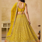 Yellow Color Georgette With Zari Embroidery And Sequins Work Lehenga Choli In USA
