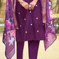 Purple Color Heavy Embroidery Work Salwar Suits With Dupatta In USA