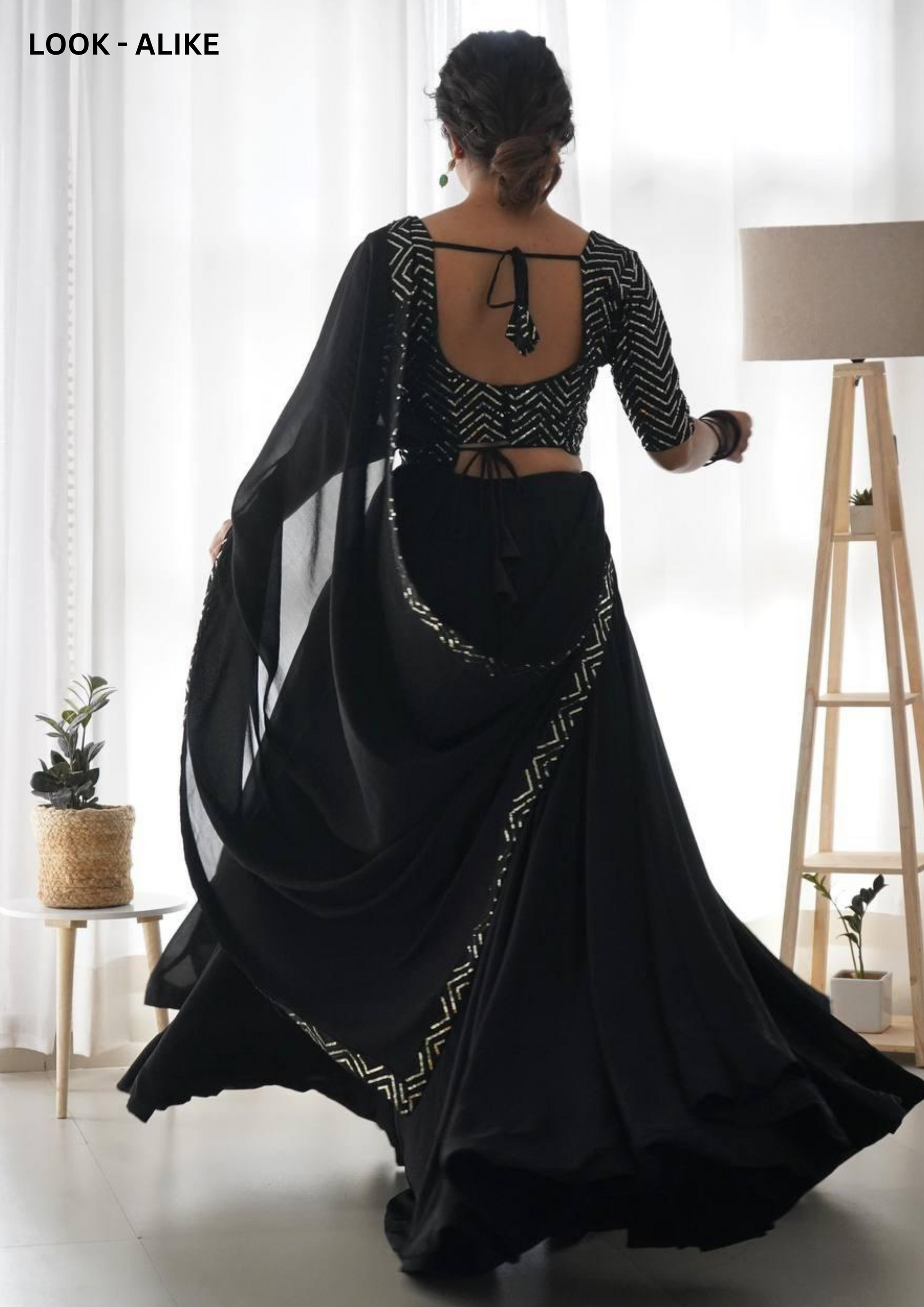 Black Color Designer Faux Georgette Lehenga In USA