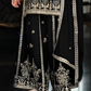 Black Color Chinon Palazzo Suits In USA