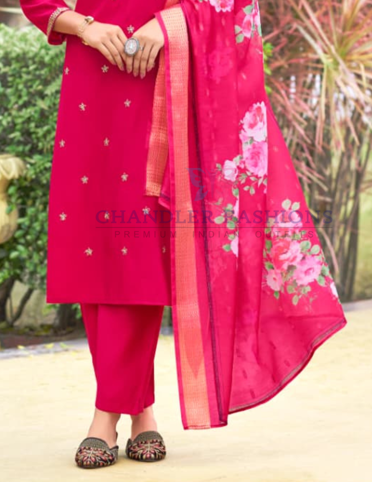 Amazing Pink Color Heavy Embroidery Work Salwar Suits With Dupatta In USA