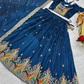 Graceful Blue Color Embroidery And Sequins Work Lehenga Choli In Suncity