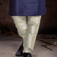 Beauteous Navy Blue Color Dupion Silk Lace Work With Pajama In USA