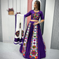 Violet Cotton Embroidery And Sequins Work Chaniya Lehenga Choli In USA