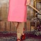 Stunning Pink Color Fancy Slub Silk Kurta With Pajama In USA