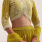 Mustard Yellow Color Georgette Lehenga Choli With Embroidery Work In Mesa