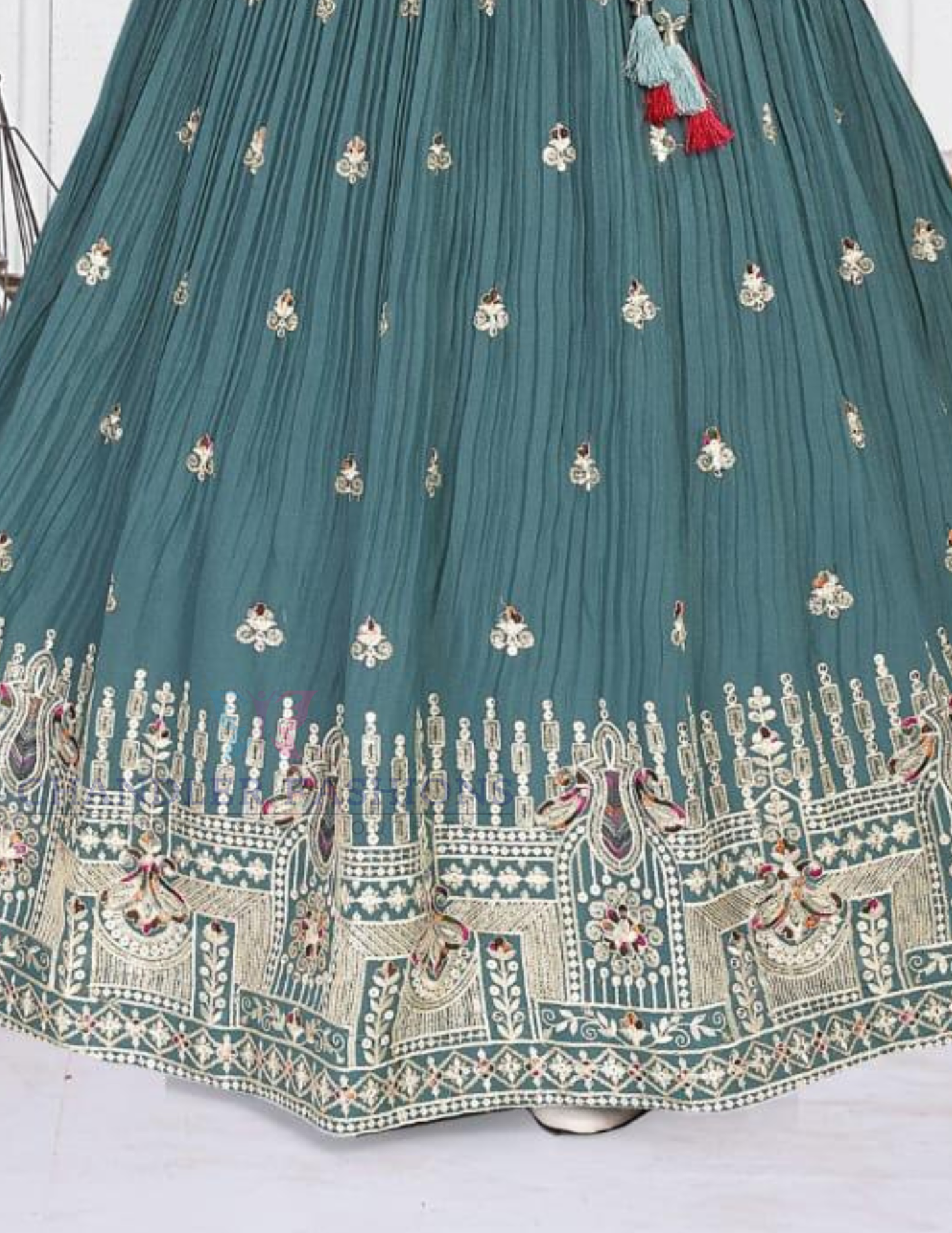 Teal Green Color Sequins Work Choli Set With Dupatta In USA