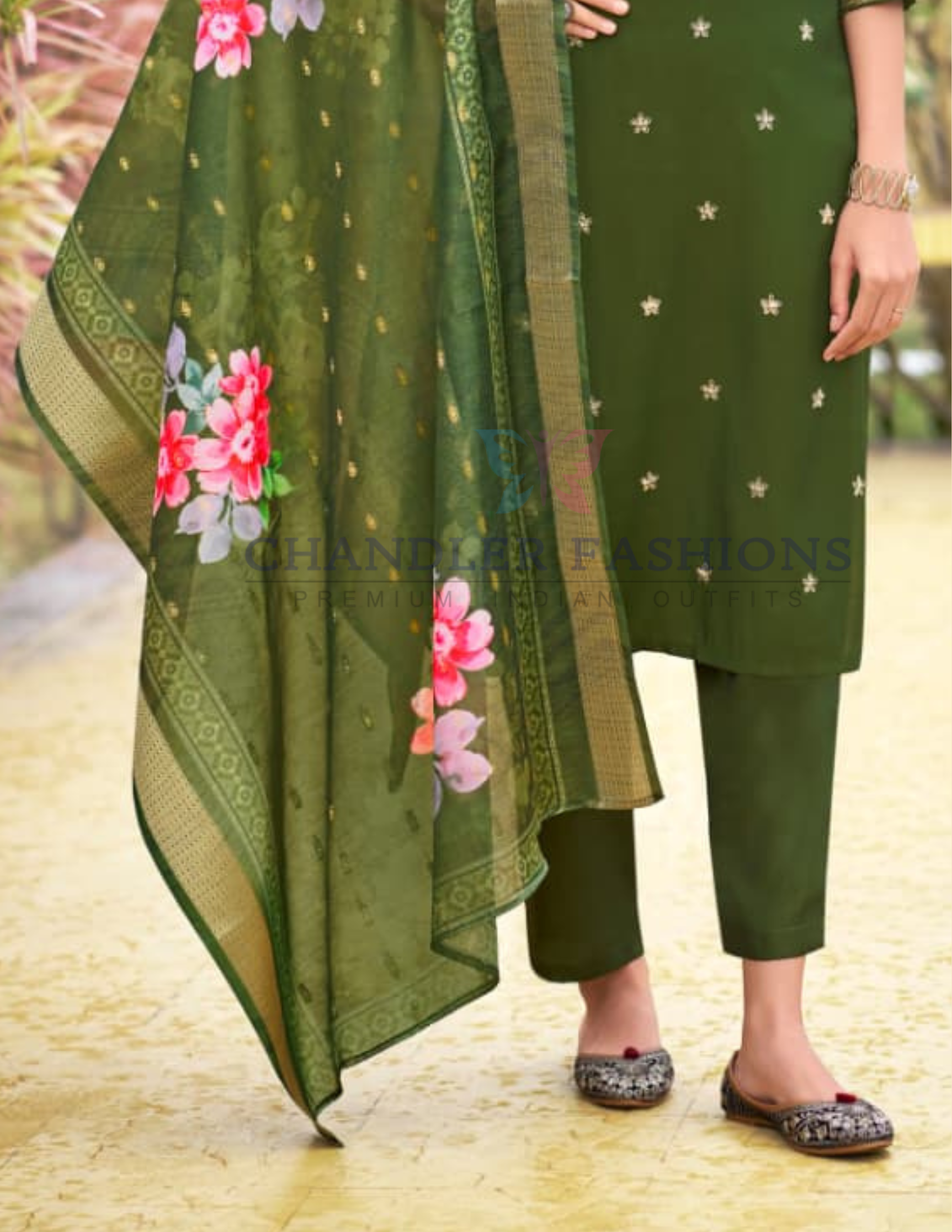 Amazing Green Color Heavy Embroidery Work Salwar Suits With Dupatta In USA