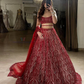 Wonderful Red Color Net With Embroidery And Sequins Work Lehenga Choli For Women