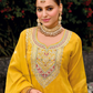 Yellow Color Shimmer With Embroidery Work Kurti With Dhoti Pant Set Near Me