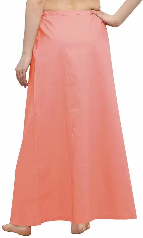 Appealing Peach Color Cotton Readymade Petticoat For Women Near Me